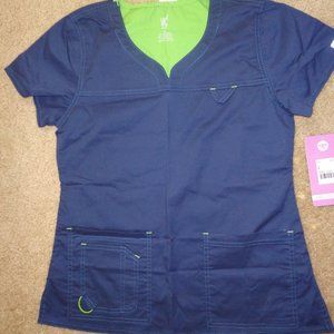 Med Couture, Female Blue Scrub Top, size small
